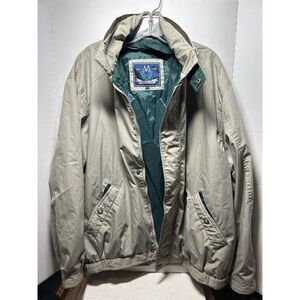 Men's Large Members Only Jacket beige With Zipper Hood